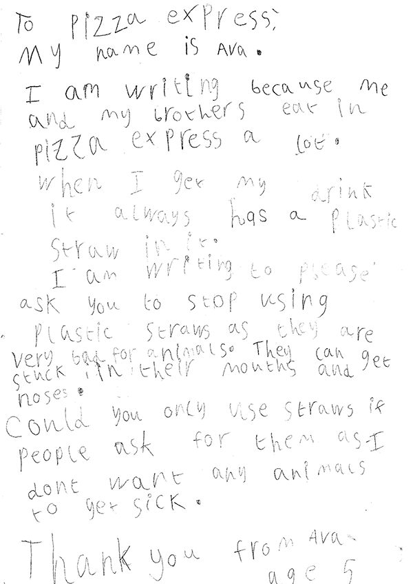 Ava's letter